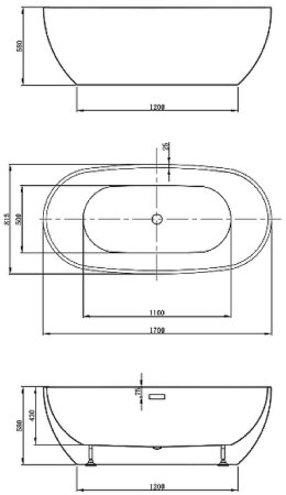 Акриловая ванна Vincea 170x81.5 VBT-408-1700 без гидромассажа 