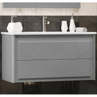 Тумба под раковину Opadiris Луиджи 100 00-00004258 подвесная Серая матовая