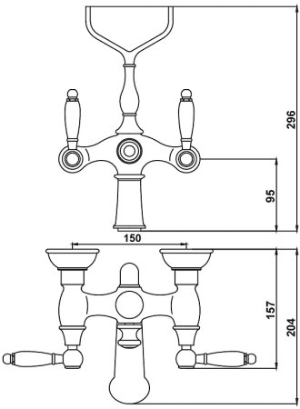 Смеситель для ванны Kaiser Vincent 31022-1 Бронза 