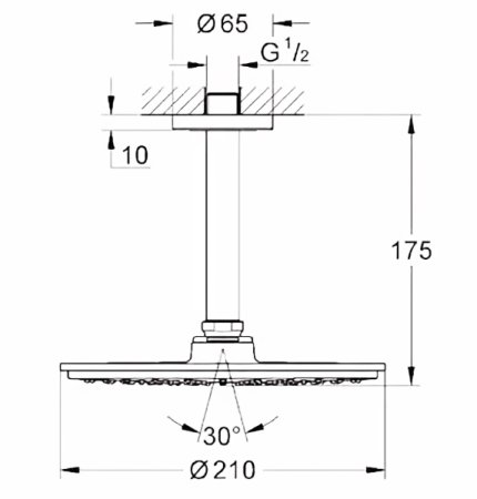 Верхний душ Grohe Rainshower Cosmopolitan 26063000 Хром 