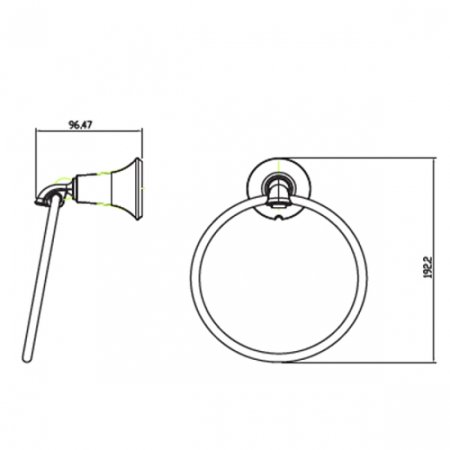 Кольцо для полотенец Kaiser KH-4001 Бронза 