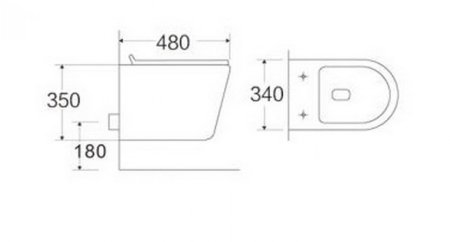 Унитаз подвесной CeramaLux 2615E 