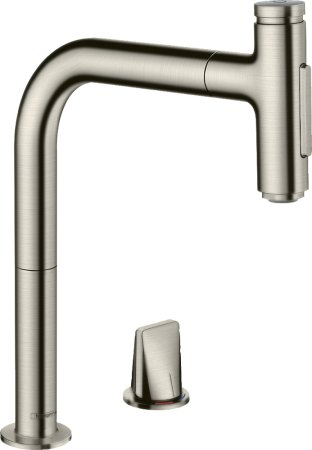 Смеситель Hansgrohe Metris Select M71 73819800 для кухонной мойки, сталь 