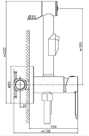 Гигиенический душ со смесителем Agger Gorgeous A0270000 Хром 