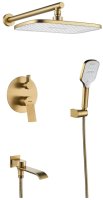 Душевая система встраиваемая Shevanik S4135G, золотой сатин