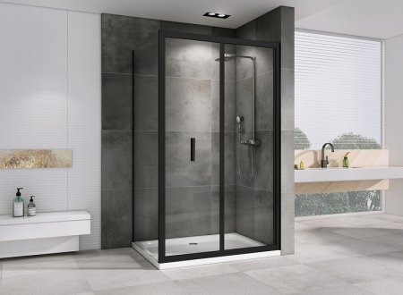 Душевой уголок Abber Sonnenstrand 100х100 AG07100B-S100B профиль Черный стекло прозрачное 