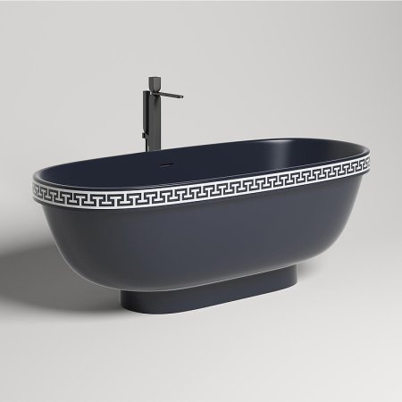 Ванна из искусственного камня Salini Greca Meander 180х80 103021MRF покраска по RAL полностью матовая 