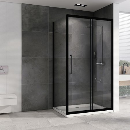 Душевой уголок Abber Schwarzer Diamant 140x85 AG30140BH-S85B профиль Черный стекло прозрачное 