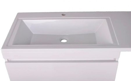 Тумба под раковину Style Line Даллас Люкс Plus 140 L СС-00002337 подвесная Белый глянец 