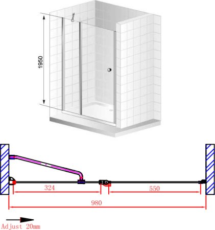 Душевая дверь в нишу Cezares Elena W B12 100 C Cr 