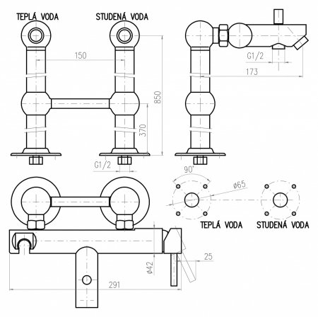 Смеситель Rav Slezak Seina SE950.5/2 напольный 