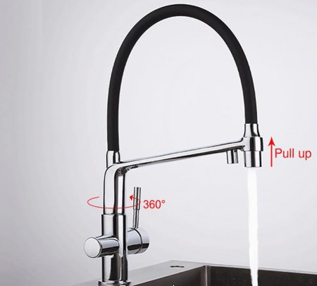 Смеситель для кухни Gappo G4398-7 Хром Черный 