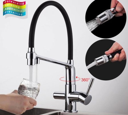 Смеситель для кухни Gappo G4398-7 Хром Черный 