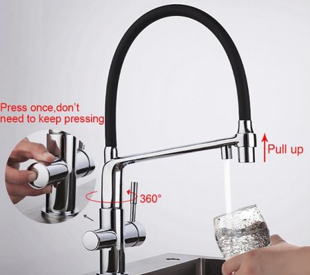 Смеситель для кухни Gappo G4398-7 Хром Черный 