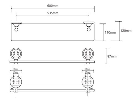 Полка Bemeta Retro 144302242 хром/матовое стекло 