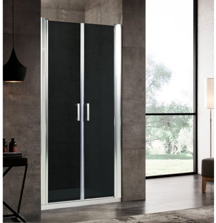 Душевая дверь в нишу River Suez 80 ТН 10000001549 профиль Матовый хром стекло тонированное 
