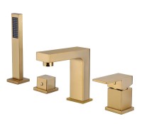 Смеситель ABBER Daheim AF8213G на борт ванны, золото матовое Смеситель ABBER Daheim AF8213G на борт ванны, золото матовое