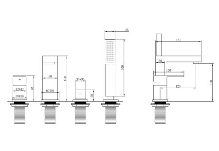 Смеситель ABBER Daheim AF8213G на борт ванны, золото матовое 