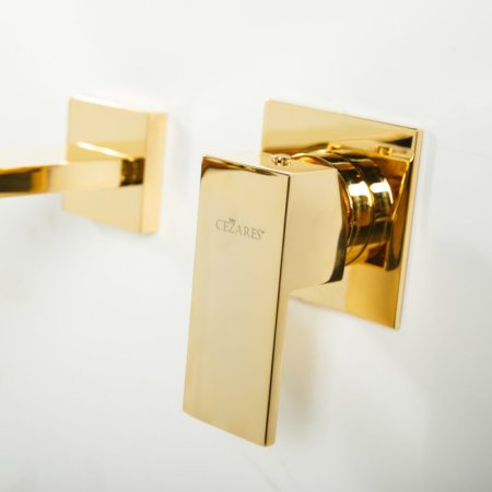 Смеситель Cezares Unika BLI2-03/24 С ВНУТРЕННЕЙ ЧАСТЬЮ, золото, для раковины 