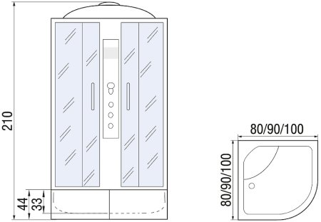 Душевая кабина River Dunay 80x80 ТН 10000003139 с поддоном 