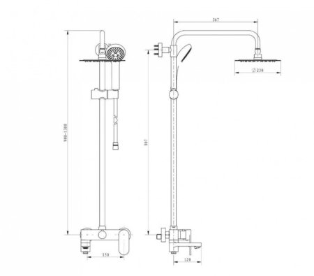 Душевая стойка Grocenberg Shower GB7011NK никель 