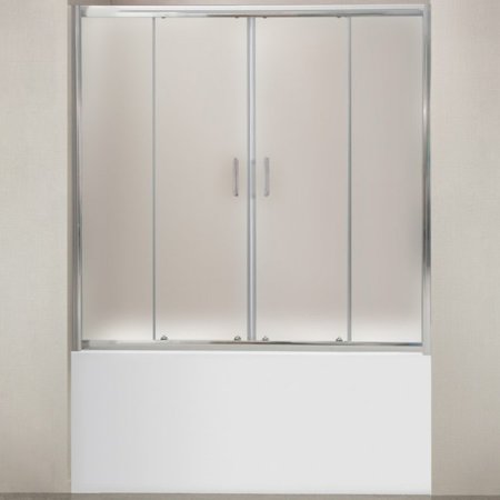 Шторка на ванну BelBagno Uno 170 UNO-VF-2-170/145-P-Cr профиль Хром стекло рифленое 