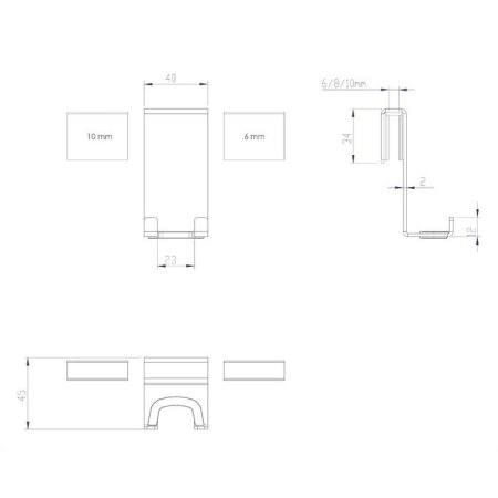 Крючок Omnires Uni UN10350CR хром для душевой кабины 