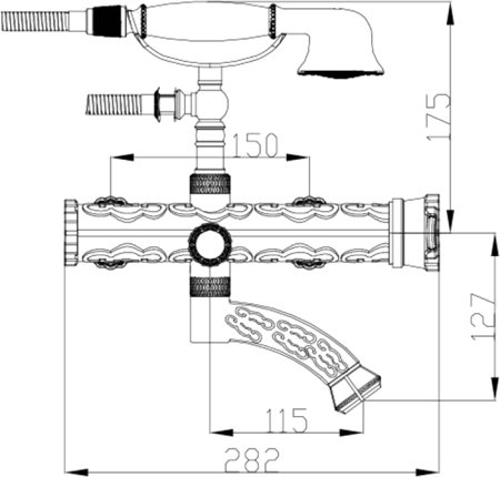 Смеситель Zorg Antic A 100W-BR для ванны с душем 