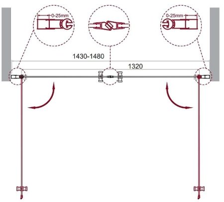 Душевая дверь BelBagno Etna 150 ETNA-B-2-150-C-Cr профиль Хром стекло прозрачное 