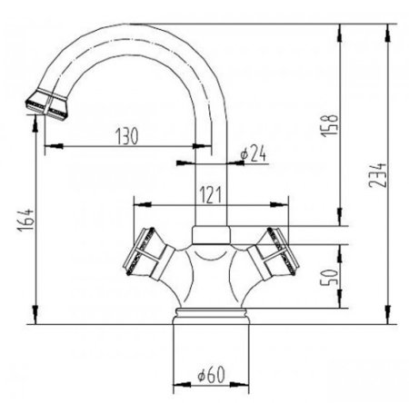 Смеситель Zorg Antic A 2008U-BR для раковины 