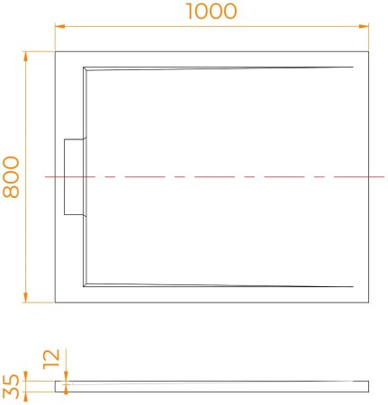 Душевой поддон прямоугольный RGW STL MB Черный мрамор  800x1000 
