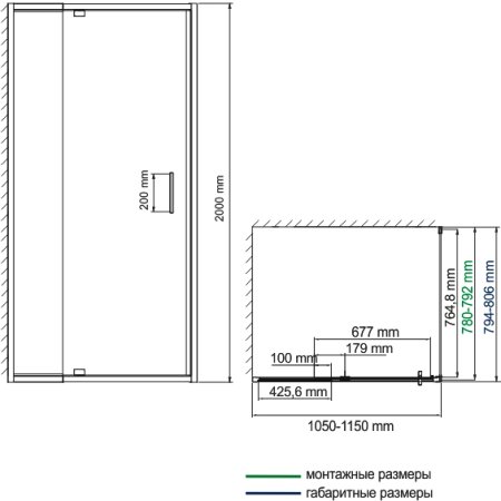 Душевой уголок WasserKRAFT Berkel 48P14 110x80 см 