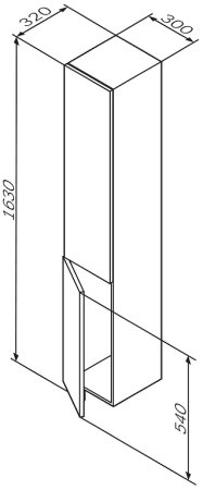 Шкаф пенал AM.PM Gem 30 L M90CHL0306WG подвесной Белый 