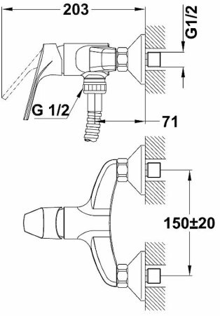 Смеситель для душа Teka Alcudia 462316200 Хром 