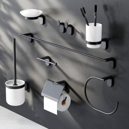 Держатель туалетной бумаги AM.PM X-Joy A84341422 с крышкой Черный матовый 