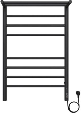 Полотенцесушитель электрический с полкой Terminus Аврора П8 50х80 КС 905, черный матовый 