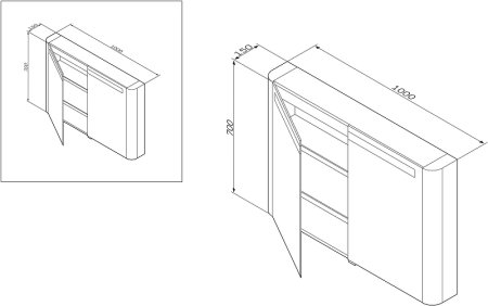 Зеркальный шкаф AM.PM Sensation 100 M30MCX1001FG Серый шелк 