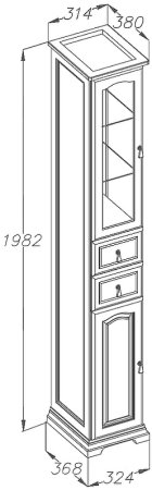 Шкаф пенал Opadiris Риспекто 30 R 00-00005833 Белый 