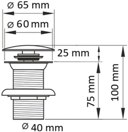 Донный клапан CeramaLux RD025 Черный матовый 