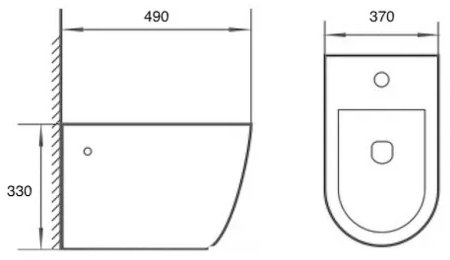 Биде CeramaLux 2197-1MB подвесное Черное матовое 
