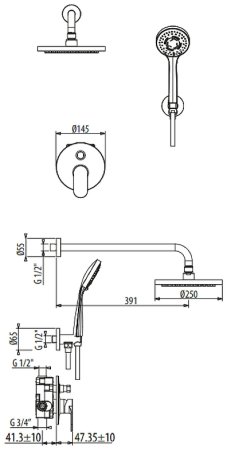 Душевая система Gattoni H2Omix7000 KTH715/PDC0 Хром 