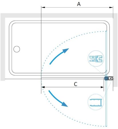 Шторка на ванну RGW SC-109 (H-1400) 