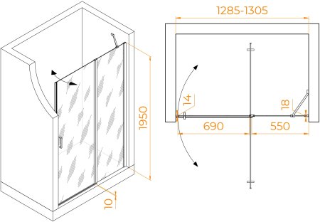 Душевая дверь RGW LE-004B 1300 