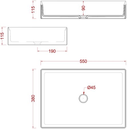 Раковина-чаша Artceram Scalino 55 SCL002 17 00 Черная матовая 