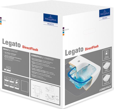 Унитаз подвесной Villeroy & Boch Legato 5663RL01 alpin, безободковый 