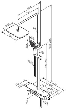Душевая система AM.PM Func F078F722 Черная матовая 