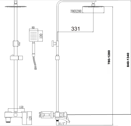 Душевая стойка Fmark (FS8645-1) 