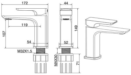 Смеситель для раковины Allen Brau Infinity 5.21001-00 Хром 