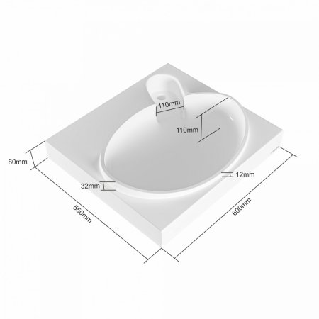 Раковина над стиральной машиной СаНта Сатурн 60х55 