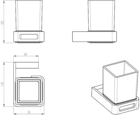 Стакан для зубных щеток Boheme Q 10944-MW Белый матовый 